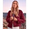 imageBTFBM Winter Coats For Women Faux Fur Jacket Soft Long Sleeve Fluffy Open Front Outerwear Fall Outfits 2025Dark Red