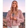 imageBTFBM Winter Coats For Women Faux Fur Jacket Soft Long Sleeve Fluffy Open Front Outerwear Fall Outfits 2025Pink
