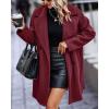 imageBTFBM Women 2025 Winter Faux Fur Coats Lapel Long Sleeve Fuzzy Fleece Outerwear Button Down Sherpa Jackets Fall OutfitsWine Red