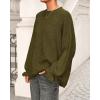 imageBTFBM Womens Oversized Sweater Crewneck 2025 Fall Winter Long Sleeve Fuzzy Warm Knit Pullover Sweaters Trendy OutfitsArmy Green