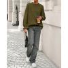 imageBTFBM Womens Oversized Sweater Crewneck 2025 Fall Winter Long Sleeve Fuzzy Warm Knit Pullover Sweaters Trendy OutfitsArmy Green
