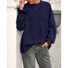 imageBTFBM Womens Oversized Sweater Crewneck 2025 Fall Winter Long Sleeve Fuzzy Warm Knit Pullover Sweaters Trendy OutfitsNavy