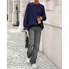 imageBTFBM Womens Oversized Sweater Crewneck 2025 Fall Winter Long Sleeve Fuzzy Warm Knit Pullover Sweaters Trendy OutfitsNavy