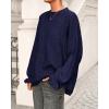 imageBTFBM Womens Oversized Sweater Crewneck 2025 Fall Winter Long Sleeve Fuzzy Warm Knit Pullover Sweaters Trendy OutfitsNavy