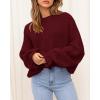 imageBTFBM Womens Oversized Sweater Crewneck 2025 Fall Winter Long Sleeve Fuzzy Warm Knit Pullover Sweaters Trendy OutfitsWine Red
