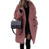 imageBTFBM Women 2025 Winter Faux Fur Coats Lapel Long Sleeve Fuzzy Fleece Outerwear Button Down Sherpa Jackets Fall OutfitsBean Paste Pink
