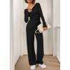 imageBTFBM Two Piece Sets For Women 2025 Asymmetrical Off Shoulder Wide Leg Pants Lounge Set Airport Outfits Fall ClothesBlack