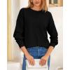 imageBTFBM Womens Loose Pullover Sweaters Fall Winter Clothes 2025 Crewneck Slouchy Sweater Long Sleeve Casual Knitted TopsBlack