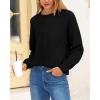imageBTFBM Womens Loose Pullover Sweaters Fall Winter Clothes 2025 Crewneck Slouchy Sweater Long Sleeve Casual Knitted TopsBlack