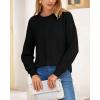 imageBTFBM Womens Loose Pullover Sweaters Fall Winter Clothes 2025 Crewneck Slouchy Sweater Long Sleeve Casual Knitted TopsBlack