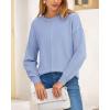 imageBTFBM Womens Loose Pullover Sweaters Fall Winter Clothes 2025 Crewneck Slouchy Sweater Long Sleeve Casual Knitted TopsBlue