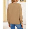 imageBTFBM Womens Loose Pullover Sweaters Fall Winter Clothes 2025 Crewneck Slouchy Sweater Long Sleeve Casual Knitted TopsKhaki
