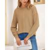 imageBTFBM Womens Loose Pullover Sweaters Fall Winter Clothes 2025 Crewneck Slouchy Sweater Long Sleeve Casual Knitted TopsKhaki