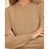 imageBTFBM Womens Loose Pullover Sweaters Fall Winter Clothes 2025 Crewneck Slouchy Sweater Long Sleeve Casual Knitted TopsKhaki