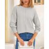 imageBTFBM Womens Loose Pullover Sweaters Fall Winter Clothes 2025 Crewneck Slouchy Sweater Long Sleeve Casual Knitted TopsLight Grey