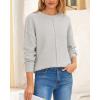 imageBTFBM Womens Loose Pullover Sweaters Fall Winter Clothes 2025 Crewneck Slouchy Sweater Long Sleeve Casual Knitted TopsLight Grey
