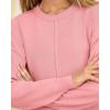 imageBTFBM Womens Loose Pullover Sweaters Fall Winter Clothes 2025 Crewneck Slouchy Sweater Long Sleeve Casual Knitted TopsPink