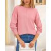 imageBTFBM Womens Loose Pullover Sweaters Fall Winter Clothes 2025 Crewneck Slouchy Sweater Long Sleeve Casual Knitted TopsPink
