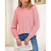 imageBTFBM Womens Loose Pullover Sweaters Fall Winter Clothes 2025 Crewneck Slouchy Sweater Long Sleeve Casual Knitted TopsPink