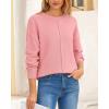 imageBTFBM Womens Loose Pullover Sweaters Fall Winter Clothes 2025 Crewneck Slouchy Sweater Long Sleeve Casual Knitted TopsPink