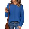 imageBTFBM Womens Loose Pullover Sweaters Fall Winter Clothes 2025 Crewneck Slouchy Sweater Long Sleeve Casual Knitted TopsRoyal Blue