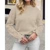 imageBTFBM Fall Sweaters for Women 2025 Crew Neck Long Sleeve Hollow Out Swiss Dot Knit Casual Pullover Tops Fashion ClothingApricot