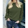 imageBTFBM Fall Sweaters for Women 2025 Crew Neck Long Sleeve Hollow Out Swiss Dot Knit Casual Pullover Tops Fashion ClothingArmy Green