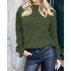 imageBTFBM Fall Sweaters for Women 2025 Crew Neck Long Sleeve Hollow Out Swiss Dot Knit Casual Pullover Tops Fashion ClothingArmy Green