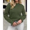 imageBTFBM Fall Sweaters for Women 2025 Crew Neck Long Sleeve Hollow Out Swiss Dot Knit Casual Pullover Tops Fashion ClothingArmy Green
