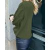 imageBTFBM Fall Sweaters for Women 2025 Crew Neck Long Sleeve Hollow Out Swiss Dot Knit Casual Pullover Tops Fashion ClothingArmy Green