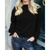 imageBTFBM Fall Sweaters for Women 2025 Crew Neck Long Sleeve Hollow Out Swiss Dot Knit Casual Pullover Tops Fashion ClothingBlack