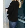 imageBTFBM Fall Sweaters for Women 2025 Crew Neck Long Sleeve Hollow Out Swiss Dot Knit Casual Pullover Tops Fashion ClothingBlack