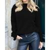 imageBTFBM Fall Sweaters for Women 2025 Crew Neck Long Sleeve Hollow Out Swiss Dot Knit Casual Pullover Tops Fashion ClothingBlack