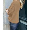 imageBTFBM Fall Sweaters for Women 2025 Crew Neck Long Sleeve Hollow Out Swiss Dot Knit Casual Pullover Tops Fashion ClothingKhaki