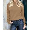imageBTFBM Fall Sweaters for Women 2025 Crew Neck Long Sleeve Hollow Out Swiss Dot Knit Casual Pullover Tops Fashion ClothingKhaki