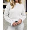 imageBTFBM Fall Sweaters for Women 2025 Crew Neck Long Sleeve Hollow Out Swiss Dot Knit Casual Pullover Tops Fashion ClothingWhite
