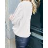 imageBTFBM Fall Sweaters for Women 2025 Crew Neck Long Sleeve Hollow Out Swiss Dot Knit Casual Pullover Tops Fashion ClothingWhite