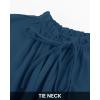 imageBTFBM Long Sleeve Fall Dresses for Women 2025 Summer Casual Tie Neck Ruffle Tiered A Line Wedding Guest Short Mini DressLong Sleeve Dark Blue