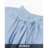 imageBTFBM Long Sleeve Fall Dresses for Women 2025 Summer Casual Tie Neck Ruffle Tiered A Line Wedding Guest Short Mini DressLong Sleeve Light Blue