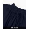 imageBTFBM Long Sleeve Fall Dresses for Women 2025 Summer Casual Tie Neck Ruffle Tiered A Line Wedding Guest Short Mini DressLong Sleeve Navy