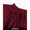 imageBTFBM Long Sleeve Fall Dresses for Women 2025 Summer Casual Tie Neck Ruffle Tiered A Line Wedding Guest Short Mini DressLong Sleeve Red