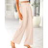 imageBTFBM Women High Waist Palazzo Pants Fall 2025 Casual Wide Leg Trousers Loose Work Office Business Suit Pant PocketsBeige