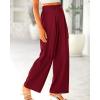 imageBTFBM Women High Waist Palazzo Pants Fall 2025 Casual Wide Leg Trousers Loose Work Office Business Suit Pant PocketsBurgundy