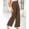 imageBTFBM Women High Waist Palazzo Pants Fall 2025 Casual Wide Leg Trousers Loose Work Office Business Suit Pant PocketsCoffee
