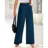 imageBTFBM Women High Waist Palazzo Pants Fall 2025 Casual Wide Leg Trousers Loose Work Office Business Suit Pant PocketsDark Blue