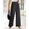imageBTFBM Women High Waist Palazzo Pants Fall 2025 Casual Wide Leg Trousers Loose Work Office Business Suit Pant PocketsDark Grey