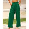 imageBTFBM Women High Waist Palazzo Pants Fall 2025 Casual Wide Leg Trousers Loose Work Office Business Suit Pant PocketsGreen