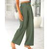 imageBTFBM Women High Waist Palazzo Pants Fall 2025 Casual Wide Leg Trousers Loose Work Office Business Suit Pant PocketsGrey Green