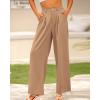 imageBTFBM Women High Waist Palazzo Pants Fall 2025 Casual Wide Leg Trousers Loose Work Office Business Suit Pant PocketsKhaki
