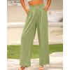 imageBTFBM Women High Waist Palazzo Pants Fall 2025 Casual Wide Leg Trousers Loose Work Office Business Suit Pant PocketsLight Green